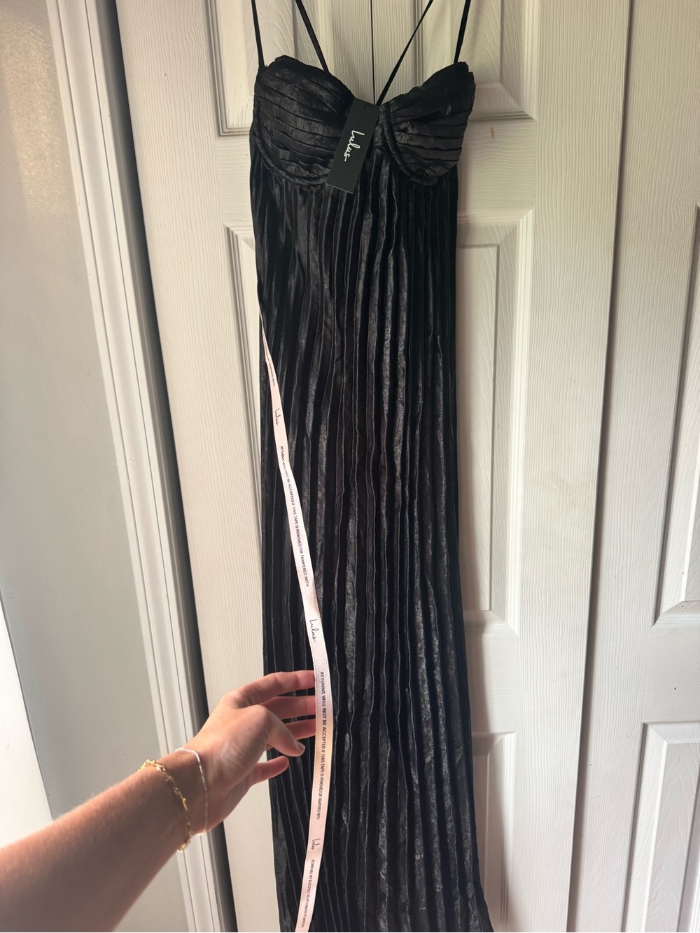 Lulus Brilliant Allure Black Pleated Maxi Dress - Size M